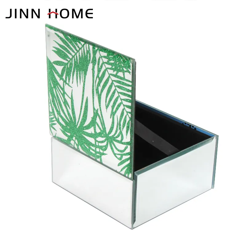 पैटर्न आभूषण बक्से हरा पैकिंग ग्लास कस्टम आधुनिक नया डिजाइन विंटेज बबल बैग + सफेद बॉक्स + पॉली कश्मीरी ग्लास, क्रिस्टल