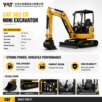 Mini-pelleuse CAT 303.5CR 3,5t reconditionnée à oscillation zéro pour travaux en espace restreint – Machine d'excavation CAT
