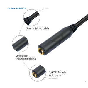 <span class=keywords><strong>Cable</strong></span> de extensión de audio para teclado de <span class=keywords><strong>guitarra</strong></span> macho <span class=keywords><strong>a</strong></span> hembra estéreo reductor de ruido y blindado OFC chapado en oro de 6,35mm - Product Image 5