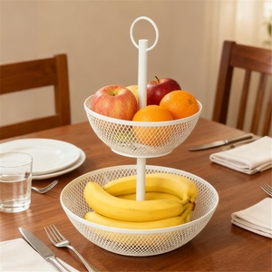 Plateau et panier à fruits en fer laqué classique, rangement pour collations, pour salon, maison, bureau - Product Image 4