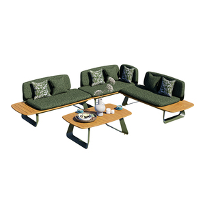 Luxury Modern Teak Aluminum <b>Outdoor</b> Set-<b>waterproof</b> Weather Resistant Eco-friendly High-density Foam <b>Cushions</b> Garden Ld201sf - Product Image 1