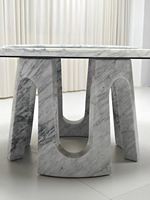 Table de salle à manger en marbre naturel, design italien, forme ronde, mobilier de salle à manger, tables de salle à manger pour villa VIP, hôtel en Italie, bureau de dîner