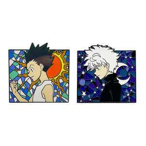 5cm de alta calidad Anime <span class=keywords><strong>Hunter</strong></span> <span class=keywords><strong>GON</strong></span> <span class=keywords><strong>FREECSS</strong></span> y Killua Zoldyck Cloisonne pulido Metal esmalte insignia alfileres duros broche - Product Image 3