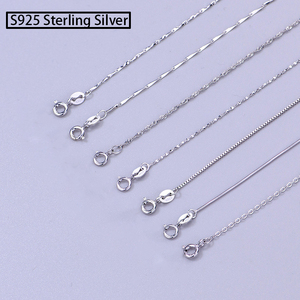สร้อยเงินแท้ S925 ยาว 18 นิ้ว ลายคลื่นน้ำแบบขั้นสูง ลายกระดูกงู ลายกล่อง ลายกากบาท ความยาว 45 ซม. - Product Image 6