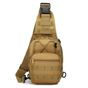 Tactische Borsttas Rugzak Heren Molle Crossbody Sling Messenger Schouderpakket Voor Buitensporten, Wandelen, Kamperen