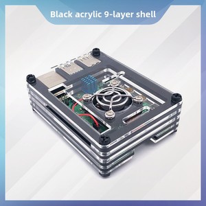 מארז אקרילי 9 שכבות למחשב <span class=keywords><strong>Raspberry</strong></span> <span class=keywords><strong>Pi</strong></span> 4B, מאוורר קירור וצלעות קירור תואמים למחשב <span class=keywords><strong>Raspberry</strong></span> <span class=keywords><strong>Pi</strong></span> <span class=keywords><strong>4</strong></span> - Product Image 2