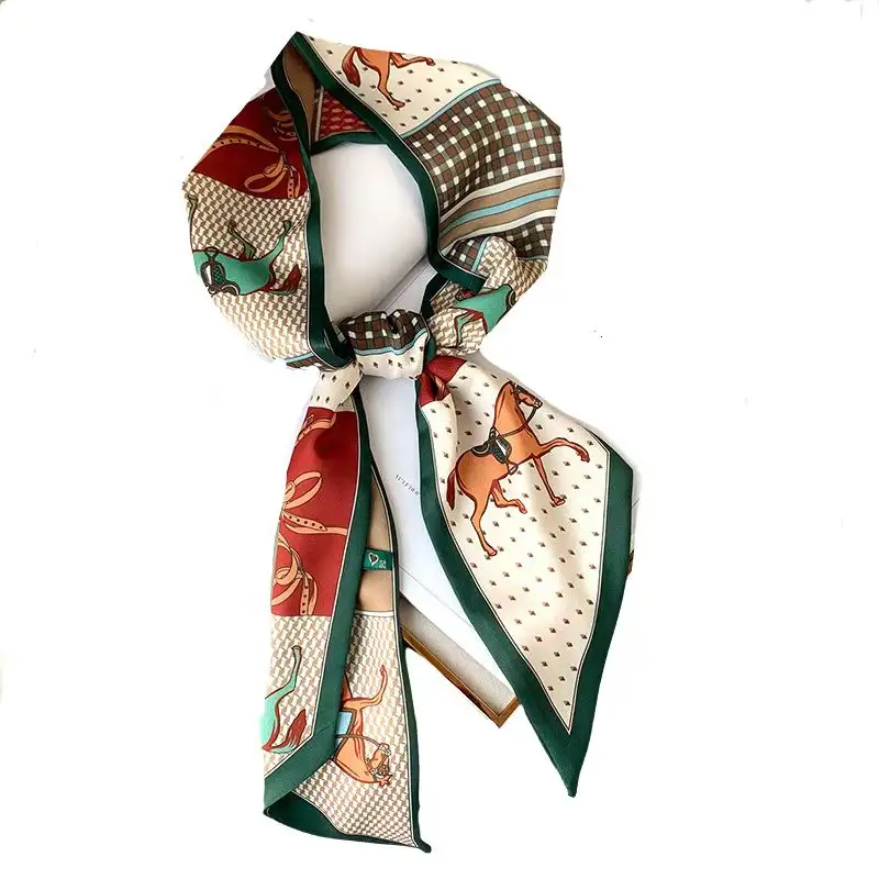 Scarf Supplier Retro Twill Silk Scarf Fashion Head Brand Decorative Head Tie Scarf