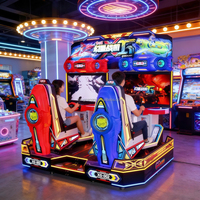 Máquina de Videojuegos Simulador de Vuelo Electrónico para Interiores, Juego de Carreras de Autos Arcade Operado con Monedas para Niños con 2 Jugadores en Inglés