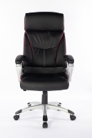 Chaise de bureau exécutive moderne à dossier haut en cuir, ergonomique, réglable en hauteur, pivotante, avec base chromée