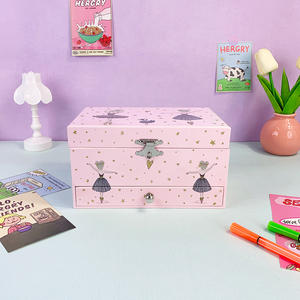 Boîte à musique en bois personnalisée Yiyu avec manivelle, <span class=keywords><strong>ballerine</strong></span> rotative, son de 60 secondes, écologique, luxe rose, Saint-Valentin - Product Image 5