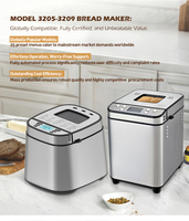 Máquina para Hacer Pan Eléctrica Automática, Programas para Pan Sin Gluten y Integral, 3 Controles de Crosta, Estilo Japonés/Coreano, Ecológica, Temporizador de 15 Horas, Función Mantener Caliente