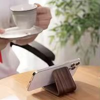 Penyangga Ponsel dan Tablet dari Kayu Walnut dengan Ukiran Kustom, Logo Kustom, Kemasan Kustom, Model HP-876 untuk iPad/Ponsel