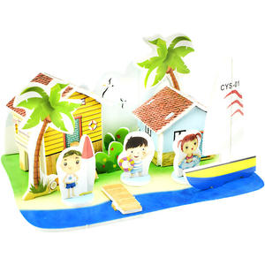 Fisherman's Wharf House Rompecabezas 3D DIY Hecho a mano Modelo <span class=keywords><strong>de</strong></span> papel ecológico Dificultad media Adolescentes Adultos Juguetes educativos - Product Image 6