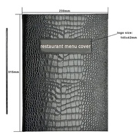 Porte-menus de restaurant 8,5x11 pouces à quatre vues, en cuir noir, pour cartes des vins et des boissons