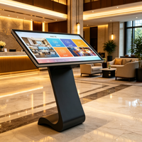İç Mekan S Tipi Ayaklı Dokunmatik Olmayan Sorgulama Kiosku 43/50/55/65 İnç 4K Android Dijital Tabela Ücretsiz Ömür Boyu CMS Yazılımı ile