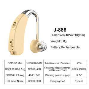 Nouvelle conception d'aide auditive rechargeable BTE, derrière l'oreille, perte auditive, amélioration du son pour les adultes, les personnes âgées, utilisation quotidienne - Product Image 6