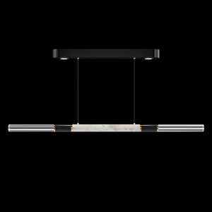 Lámpara Colgante de Lujo de Alta Gama para Sala de Estar o Salón de Banquetes, Diseño Artístico Antonia, 62 Pulgadas de Ancho, Lámpara Colgante Lineal Negra - Product Image 3
