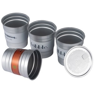 Bicchiere in Alluminio Usa e Getta Riutilizzabile per Bevande Fredde 12oz/500ml con Coperchio in Alluminio - Product Image 4