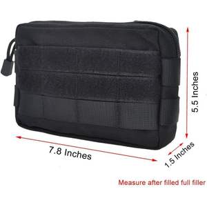 Petite pochette d'administration horizontale pochette tactique Molle en polyester pour équipement EDC et organisation d'outils - Product Image 3