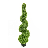 Arbre topiaire artificiel en spirale de 180 cm de haut, protégé contre les UV, résistant aux intempéries, plante artificielle réaliste