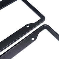 Support de plaque d'immatriculation de voiture en alliage d'aluminium usiné CNC, norme américaine, anodisé noir