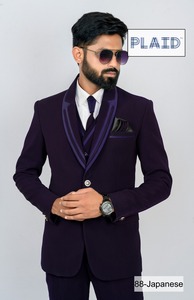 ชุดเบลเซอร์กระดุมแถวเดียวแบบมืออาชีพสำหรับผู้ชายกางเกงเสื้อกั๊กแบบทางการสำหรับงานแต่งงานงานปาร์ตี้ผ้า TR ระบายอากาศได้แบบแบนด้านหน้า - Product Image 2