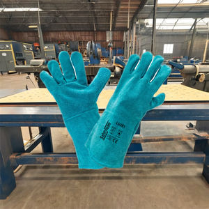 Gants de sécurité fendus en cuir de vachette robuste de taille XL cuir industriel de protection ignifuge résistant à la chaleur pour la lutte contre l'incendie de soudage - Product Image 2