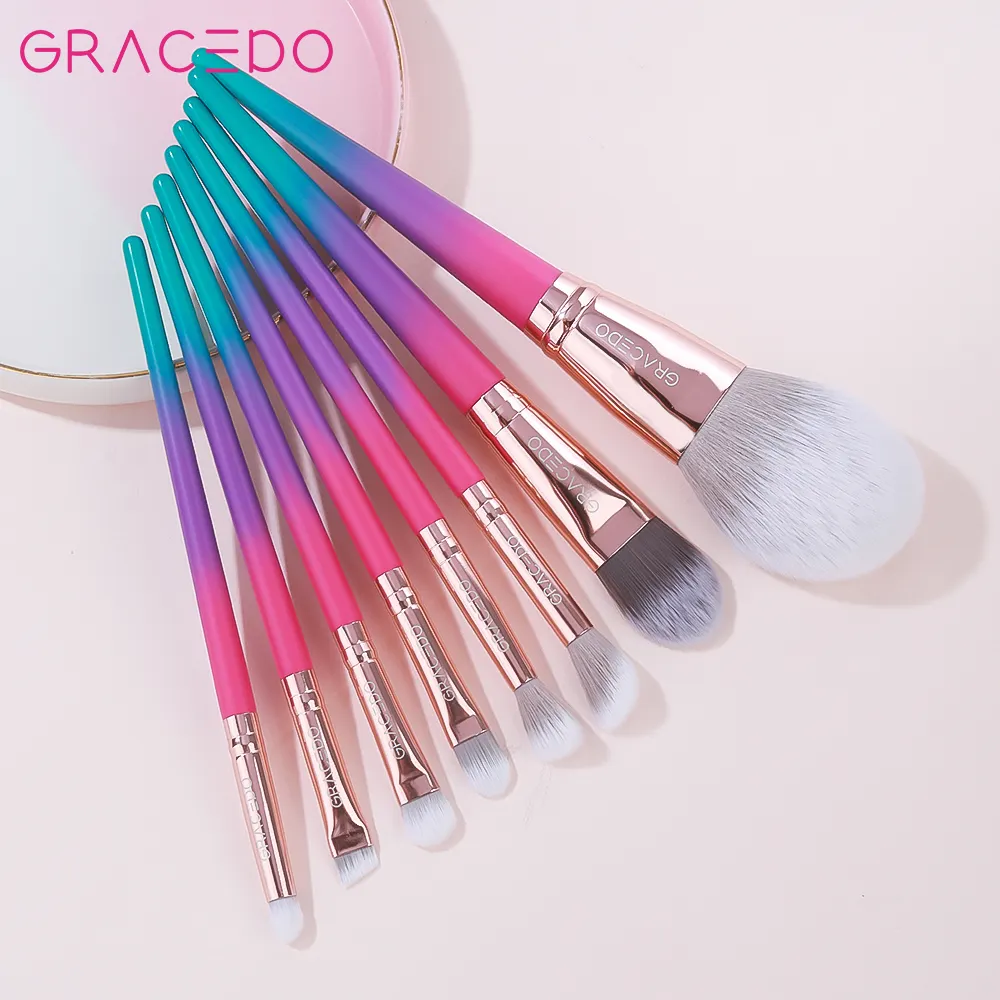 GRACEDO GR006 8pcs 다채로운 핑크 패션 메이크업 브러쉬 새로운 도매 전문 경쟁력있는 가격 고품질 메이크업 브러쉬 세트