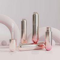 Tube à gloss transparent en plastique Jinze AS, 6 ml, bouchon rond avec applicateur épais, emballage pour gloss à lèvres