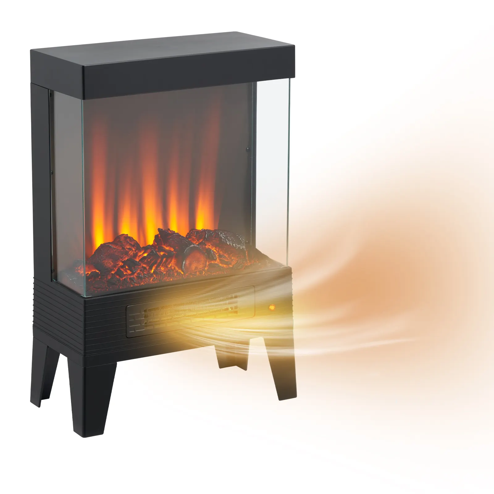 750w 1500w3DフレームLED装飾フルガラス屋内ワイヤー暖房自立型電気ストーブスペース暖炉暖炉ヒーター