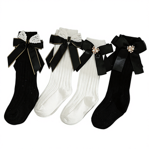 Calcetines de Algodón de Alta Calidad para Bebés, Transpirables, de Punto, al por Mayor, de Tubo Medio, con Lazo, Antideslizantes, para Niñas - Product Image 4