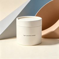 Boîte d'emballage cylindrique minimaliste en papier artisanal de qualité supérieure, couleur crème |   Conteneur cadeau personnalisable avec gaufrage pour