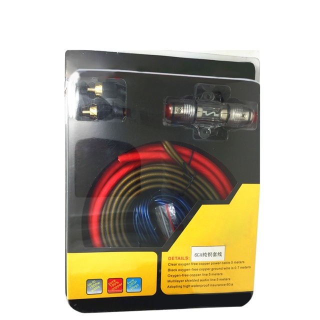 8GA 10GA Car Audio Subwoofer Cable 5m Copper Wiring Kit Amplifier Modified Auto Audio Wire