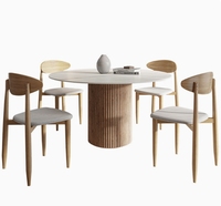 Table à manger italienne moderne de luxe en bois avec plateau en pierre, plus de 10 places, stable, durable, design ovale, mobilier de salle à manger, hôtel