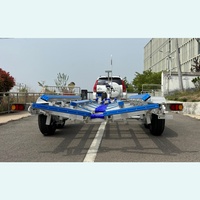 Remorque pour bateau en aluminium de 8,7 m, capacité de charge de 2800 kg, essieu tandem, bâches en polyéthylène, modèle très vendu, certification VIN CE DOT