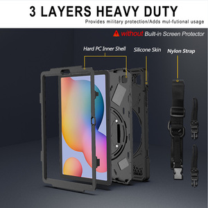 Funda de silicona y plástico para Samsung <span class=keywords><strong>Galaxy</strong></span> <span class=keywords><strong>Tab</strong></span> <span class=keywords><strong>S6</strong></span> <span class=keywords><strong>lite</strong></span>, funda híbrida duradera de 10,4 pulgadas con cinturón de hombro y muñeca para manos - Product Image 4