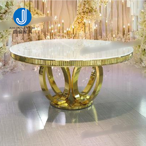 Đám cưới thanh lịch thiết lập bảng vàng thép không gỉ với kính cường lực ăn uống vòng bảng bệ ding bảng - Product Image 4