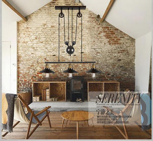 <span class=keywords><strong>Plafonnier</strong></span> suspendu industriel vintage à <span class=keywords><strong>poulie</strong></span> pour bureau à domicile - Product Image 6