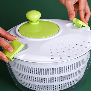 Outils à salade multi-cuisine 4L Râpe à légumes manuelle Trancheuse et sécheuse Essoreuse à salade en plastique - Product Image 4