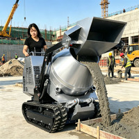 Bétonnière autochargeante à moteur diesel, mini-bétonnière sur chenilles, portable, hydraulique, pour la construction
