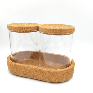 软木塞储物套装高硼硅酸盐玻璃罐玻璃储物罐小玻璃罐套装带软木塞盖 - Product Image 5