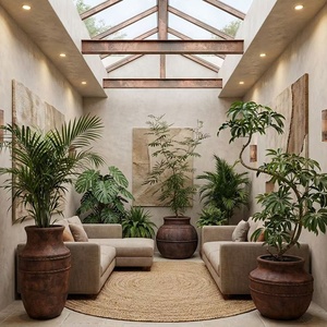 Macetas de Cemento Clásicas Europeas para Interiores y Exteriores, Ecológicas, Redondas, Transpirables y Duraderas para Jardín, Hotel y Pared - Product Image 1