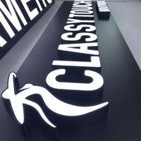 Lettres en relief 3D personnalisées à LED avec éclairage frontal, en acier inoxydable et acrylique, enseigne lumineuse extérieure pour devanture de magasin, logo d'entreprise