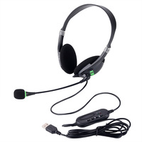 Harga Pabrik OH-106 Headset Komputer Berkabel USB Panjang 1.8m dengan Mikrofon Headphone Kantor Berkabel 3.5MM