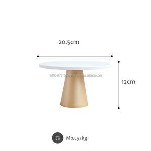 Nuevo soporte de pastel de llegada con acabado de metal de alta calidad para decoración del hogar y usos ocasionales con acabado dorado - Product Image 4