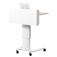 Nouvelle Arrivée - Table d'Ordinateur Portable Moderne en Métal à Hauteur Réglable Pneumatiquement - Bureau Assis-Debout à Levage par Gaz pour Usage Commercial, Domicile, Bureau, École, iPad