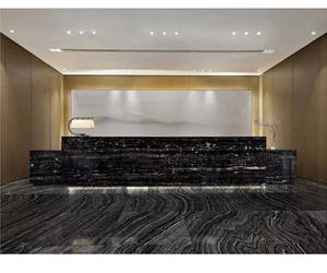 Doğal taş döşeme sınır tasarım mermer fayans gümüş Portoro siyah mermer - Product Image 5