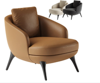 Fauteuil d'appoint confortable en tissu pour salon avec coussin amovible, idéal pour coin lecture ou zone de conversation