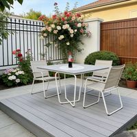 Plancher de terrasse en WPC moderne, imperméable, ignifuge, écologique, à emboîtement, surface antidérapante pour jardin, entrepôt, cour, usage extérieur