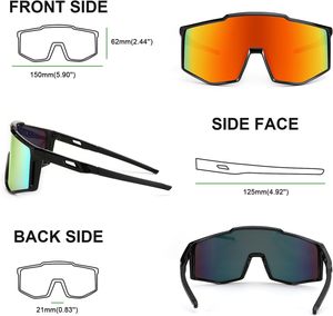 Custom Logo OEM <b>Big</b> Frame Silicone Polarized Sport <b>Sunglasses</b> with Adjustable Strap UV Protection for Cycling - Product Image 4